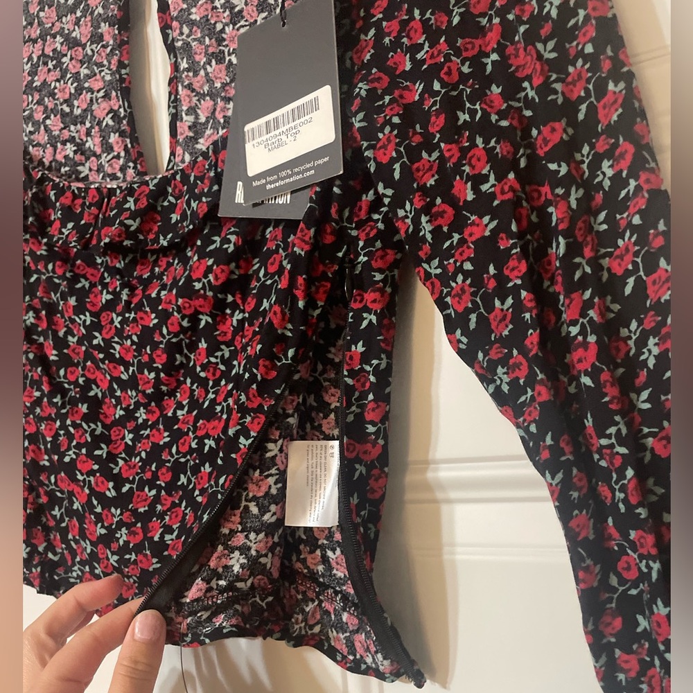 Reformation Barb Top in Mable Size 2 Floral Cropped Cottagecore Dark Academia - Picture 11 of 14